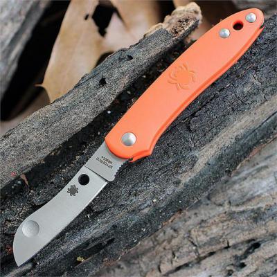 Couteau Spyderco Roadie Orange Lame Acier N690Co Manche FRN Made Italy SC189POR - Free SHipping