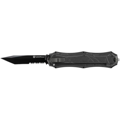 Couteau Automatique OTF Smith&Wesson Tanto Lame Acier AUS-8 Serr Manche Aluminium SWOTF9TBS - Free Shipping