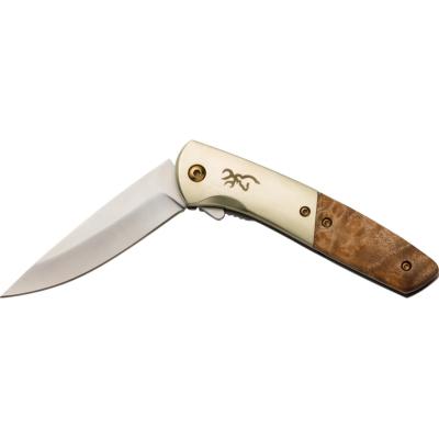 BR0470 Couteau Semi Automatique Browning Nine Mile Burl Lame Acier D2 - Livraison Gratuite