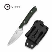 CIVC250842 — Couteau Fixe Civivi High Grass Field Knife Lame Acier 14C28N Satiné Manche Plaquettes Green Canvas Micarta Housse Kydex Livraison Gratuite