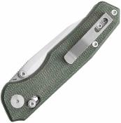 CMB18A CMB Made Knives Explorer CMB-18A – Couteau Pliant EDC Axis Lock Lame Drop Point 14C28N Manche Micarta OD Green - Livraison Gratuite