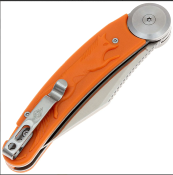 DGR2404RGST — Couteau Daggerr Knives Lisichka Gimbal Lock Lame Acier 8Cr13MoV Clip Point Satinée Manche FRN Orange Sculpté - Livraison Gratuite