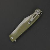DGRTPFOLSW — Couteau Daggerr Knives Toothpick Linerlock Lame Acier 8Cr14MoV Clip Point Stonewashed Manche ABS Vert Olive Ouverture Flipper - Livraison Gratuite
