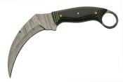 DM1324 Karambit Damas Tree Ridge Micarta Lame 256 Couches Etui Cuir - Livraison Gratuite