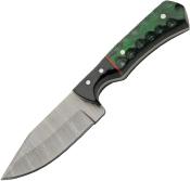 DM1404GN Couteau Skinner Damas Manche Pakkawood Étui Cuir - Livraison Gratuite