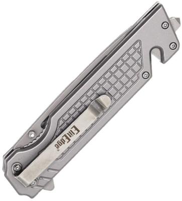 Lot de 3 EE10A116WD Couteau ElitEdge Linerlock A/O – Manche Acier Gris & Incrustation Bois – Outil de Secours – Livraison Gratuite