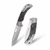 ER2028GY Elk Ridge - Couteau de Poche Manche Pakkawood Lame Acier 3Cr13 Reverse Tanto Back Lock - Livraison Gratuite