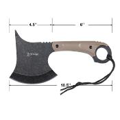 ER2AXEBN Couteau Elk Ridge Hache Lame Acier 3Cr13MoV Manche Fibre Nylon Marron Etui Nylon - Livraison Gratuite