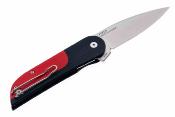 FKCDF019 Couteau Finch Devil’s Finger Lame Acier 14C28N Satin Stonewash Manche G10 Smokeout Noir Rouge Linerlock – Livraison Gratuite