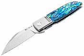 FKCGS600 Couteau Finch Geneva Spur Lame Acier 154CM Wharncliffe Manche Abalone - Livraison Gratuite