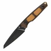G011B6 Tenable Parr - Couteau Fixe EDC Lame Acier 14C28N Black Reverse Tanto Manche Amber Ultem Etui Kydex - Livraison Gratuite