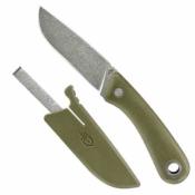 G3424 Couteau Gerber Spine Green | Lame Drop Point Acier 7Cr17MoV Manche Green Rubber Full Tang Housse GFN - Livraison Gratuite 