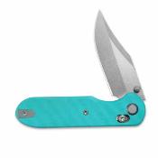 GEO2401G GEO Knife Ethereal Cutter – Couteau pliant Lame Acier M390 Clip Point Manche G10 Tiffany Blue Axis Lock - Livraison Gratuite
