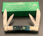 HR324CGJB Couteau Hen & Rooster Vintage Congress Green Lames Acier Carbone Made Germany - Livraison Gratuite