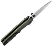 HTK06GRNS Couteau HIGHTRON Birdidi Lame Drop Point Acier D2 Manche Aluminium Vert Sécurité Button Lock -  Livraison Gratuite