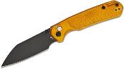 J1945AMB Couteau CJRB Pyrite Light Amber FRN - Lame Wharncliffe Acier AR-RPM9 Black PVD Button Lock Pivot Céramique - Livraison Gratuite