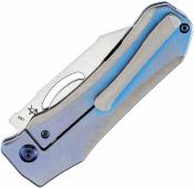 K1058A2 Couteau Kansept Loki Blue Titanium | Lame Acier CPM-S35VN Satin | Manche Titane Bleu Anodisé | Design Loki | Framelock - Livraison Gratuite