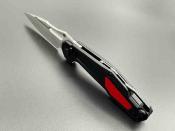 KETM075 Ketuo Griffin G10 Black-Red – Couteau Pliant Button Lock Lame Acier 14C28N Satin Spear Point Manche G10 Noir/Rouge – Livraison Gratuite