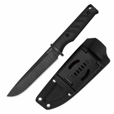 KI1096A1 Kizer Camp 180 - Couteau Fixe Outdoor Lame Drop Point Acier AEB-L Manche G10 Noir Étui Kydex - Livraison Gratuite