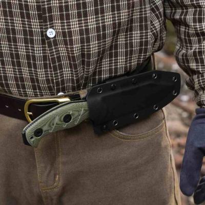 KI1105A4 Kizer Sheepdog Survival – Couteau lame fixe Acier 1095 Black Manche Green Micarta Housse kydex - Livraison Gratuite  