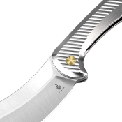  KI3673A2 Couteau Kizer Dawn Silver - Lame Cleaver Acier S35VN - Manche Titane - Sécurité Frame Lock - Livraison Gratuite