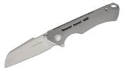 KI3714A1 Couteau Kizer Gecko Gray Pliant Lame Sheepsfoot Acier CPM-S35VN Manche Titane - Livraison Gratuite