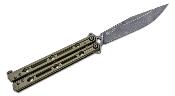 KS5150ODBW Couteau Kershaw Lucha vert Balisong Butterfly Lame Acier 14C28N Blackwash KVT Made USA - Livraison Gratuite