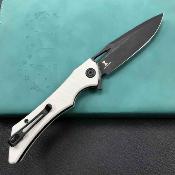 KUB245F – Couteau Kubey Raven Lame Acier AUS-10 Manche G10 Ivory Linerlock IKBS - Livraison Gratuite