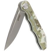 KUB312E Couteau Kubey MIZO Camo Lame Acier AUS-10 Bead Blast IKBS - Livraison Gratuite