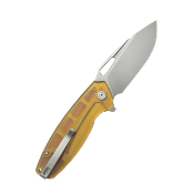 KUB322R Kubey Tityus  – Couteau Pliant Liner Lock | Lame Drop Point Beadblast 14C28N | Manche Ultem Transparent - Livraison Gratuite