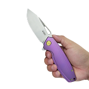 KUB360C Kubey Tityus Purple – Couteau Pliant Frame Lock | Lame Drop Point Bead Blasted 14C28N | Manche Titane  - Livraison Gratuite