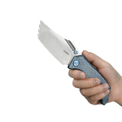 KUB402B Kubey Hamster Blue – Couteau Pliant Frame Lock | Lame Clip Point Satin 14C28N | Manche Titane KIVT - Livraison Gratuite