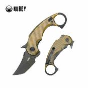 KUB439E Couteau Pliant Kubey Jaw Tanto Karambit Lame Recurve Acier 14C28N Manche Ultem Translucide Liner Lock - Livraison Gratuite