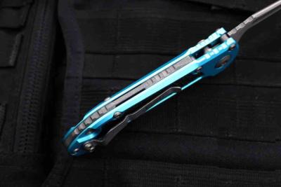 MCT113612APTQ Couteau automatique Microtech LUDT Gen III | Lame Tanto Acier M390MK | Manche aluminium turquoise USA - Livraison Gratuite