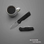 MGR822ABK Couteau pliant Miguron Gatov | Lame Acier D2 Manche aluminium PVD noir Verrouillage cross-bar - Livraison Gratuite