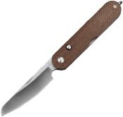 MK0012BR Couteau Pliant Rapax Mimi Lame Acier VG-10 Manche Micarta Marron Button Lock - Livraison Gratuite