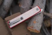NMB250221 North Mountain Blade  Kaiken Red CF | Couteau Pliant | Lame SLD-Magic San Mai | Manche Carbone Rouge & Gris | Clip - Livraison Gratuite