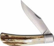 NMB2531ATL Couteau North Mountain Blade Lanny Thin | Lame Clip Point Acier SLD-Magic | Manche Corne de Cerf Slipjoint - Livraison Gratuite