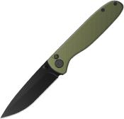 OEDK1C Couteau OUTDOOR EDGE Dirk Button Lock Drop Point Lame Acier 8Cr13MoV Manche Aluminium Vert Sécurité Button Lock - Livraison Gratuite