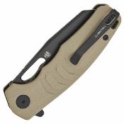 PFE17KDW Couteau Pliant Petrified Fish Trilobite | Lame Reverse Tanto Acier Sandvik 14C28N Black | Manche Khaki G10 Button Lock - Livraison Gratuite