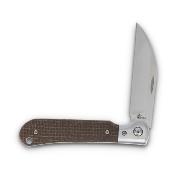 QBM84 Couteau Queen Pattern 84 Folder Lame Wharncliffe Acier M390 Manche Micarta Brown - Livraison Gratuite