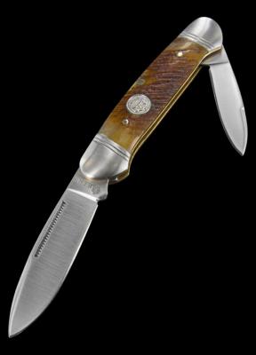 QN013 Queen Cutlery Canoe Sawcut Bone Handle Spear & Pen Stainless Blades - Livraison Gratuite
