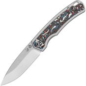 QS127G1 Couteau Pliant QSP Puffin Lame Acier S35VN Manche Titane Gris Framelock - Livraison Gratuite