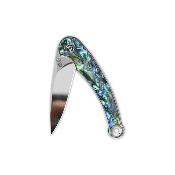 QS161D Couteau QSP Dolphin Clip Point Lame Acier 14C28N Manche Abalone Liner Lock Bearing  - Livraison Gratuite