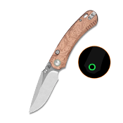 QS174C1 QSP Coyote Nitro V Copper Foil G10 Couteau Lame Acier Nitro-V Manche Plaquettes Copper Foil G10 Button Liner Lock - Livraison Gratuite