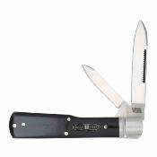 RR2569 – Rough Ryder Black Reserve Gunstock – Couteau pliant 2 lames Acier 440A Satin – Manche Os Noir Poli – Slip Joint – Livraison Gratuite