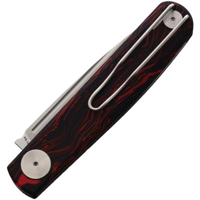 RS7865OR — Couteau Real Steel Gslip Compact Lame Acier VG-10 Drop Point Satiné Manche G10 Rouge et Noir Slip Joint - Livraison Gratuite
