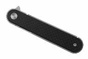 RS8061AF — Couteau Real Steel Iris Lame Acier Sandvik 12C27 Drop Point Satiné Manche Carbone et G10 Noir Linerlock - Livraison Gratuite