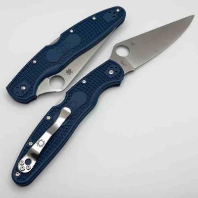 SC07PCBL4 Spyderco Police 4 Lightweight | Lame Acier CPM SPY27 | Manche FRN Bleu | Lockback | Clip Japan - Livraison Gratuite