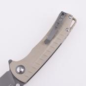 SHI7070G1 Couteau Shieldon Relicanth Tan G10 Handle D2 Blade IKBS Linerlock Clip